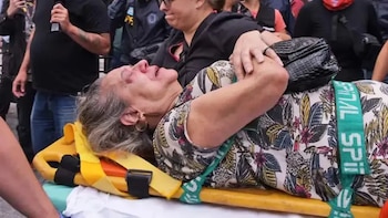 Beatriz Blanco, jubilada herida en la Marcha del Congreso