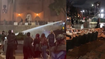 Denuncian intervención de unidad antidisturbios en protesta frente al Museo Nacional