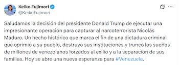 El mensaje de la lideresa