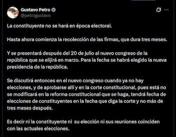 Gustavo Petro señaló que la