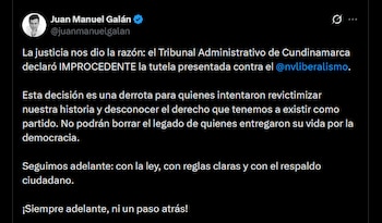 Juan Manuel Galán reaccionó a