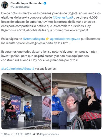 Claudia López sobre "Jóvenes a