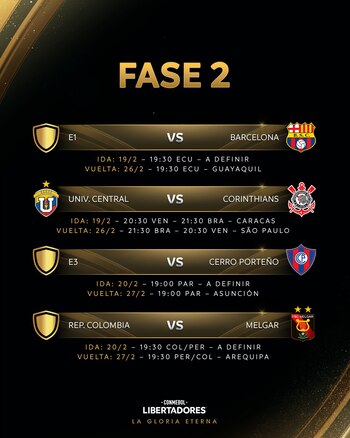 Santa Fe y el cuarto representante de Colombia en Copa Libertadores jugarán ante Deportes Iquique de Chile y Melgar de Perú - crédito @Libertadores / X