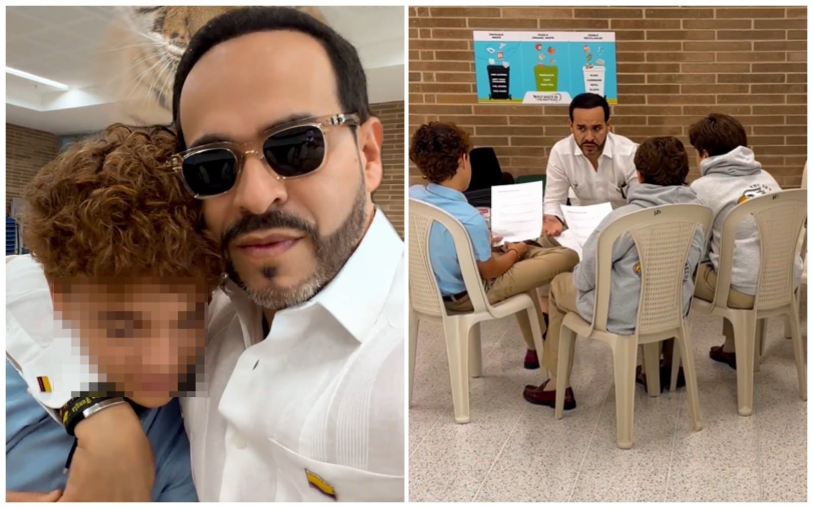 El presidente de la República, Abelardo de la Espriella, apareció con su hijo Salvador en una visita al colegio en donde estudia el menor en Barranquilla - crédito @ABDELAESPRIELLA