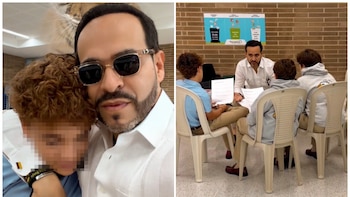 Abelardo de la Espriella hizo una pausa en su agenda para acompañar a su hijo Salvador en el colegio: “Primero padre que presidente”