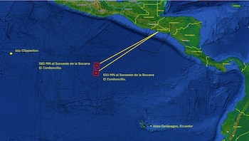 personal de la Marina interceptó una embarcación tipo LPV (Low Profile Vessel) a 1,074 km al suroeste de la Bocana El Cordoncillo, en el Estero de Jaltepeque. Foto cortesía CAPRES.