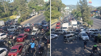 Guatemala: Taxistas bloquearon la calzada Roosevelt en el km 15 y paralizaron el acceso a la ciudad capital