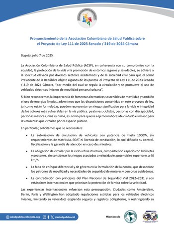 Comunicado de la La Asociación