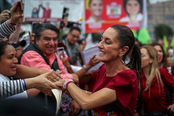 Presidential candidate of the ruling MORENA party Claudia Sheinbaum holds a campaign rally in Mexico City, Mexico May 5, 2024. REUTERS/Raquel Cunha TPX IMAGES OF THE DAY SEARCH "REUTERS 2024 ELECTIONS" FOR THIS STORY. SEARCH "REUTERS YEAR-END" FOR ALL 2024 YEAR END GALLERIES.