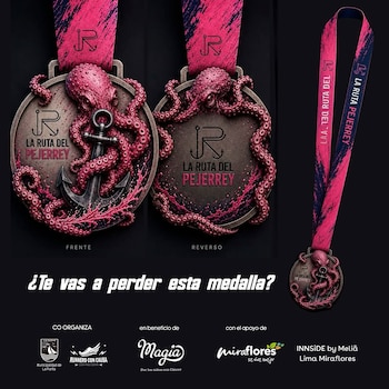 Las medallas que otorgará La Ruta del Pejerrey, una carrera con fin benéfico.