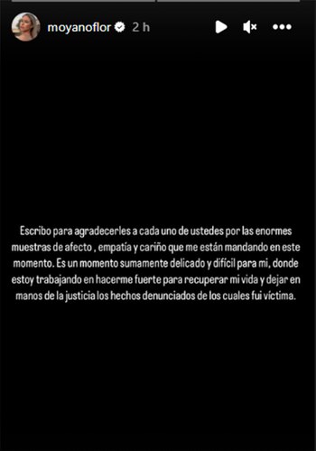 Flor Moyano agradeció por la