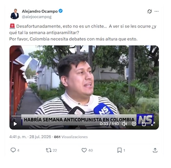 Alejandro Ocampo reaccionó a propuesta de Alejandro Bermeo de la semana anticomunista