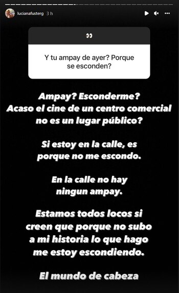 Luciana Fuster se pronuncia tras