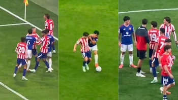Los “chispazos” entre Lisandro Martínez, Julián Álvarez y el Cuti Romero en el triunfo de Atlético de Madrid ante Manchester United