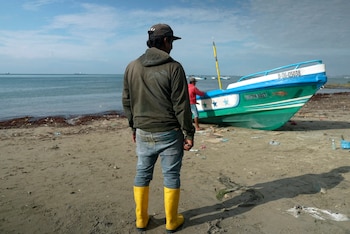 Un pescador en Salinas, Ecuador
