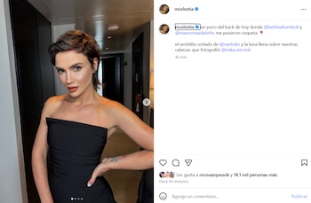 Celeste Cid publicó en Instagram un look con pelo corto que recordó a su corte icónico de Resistiré