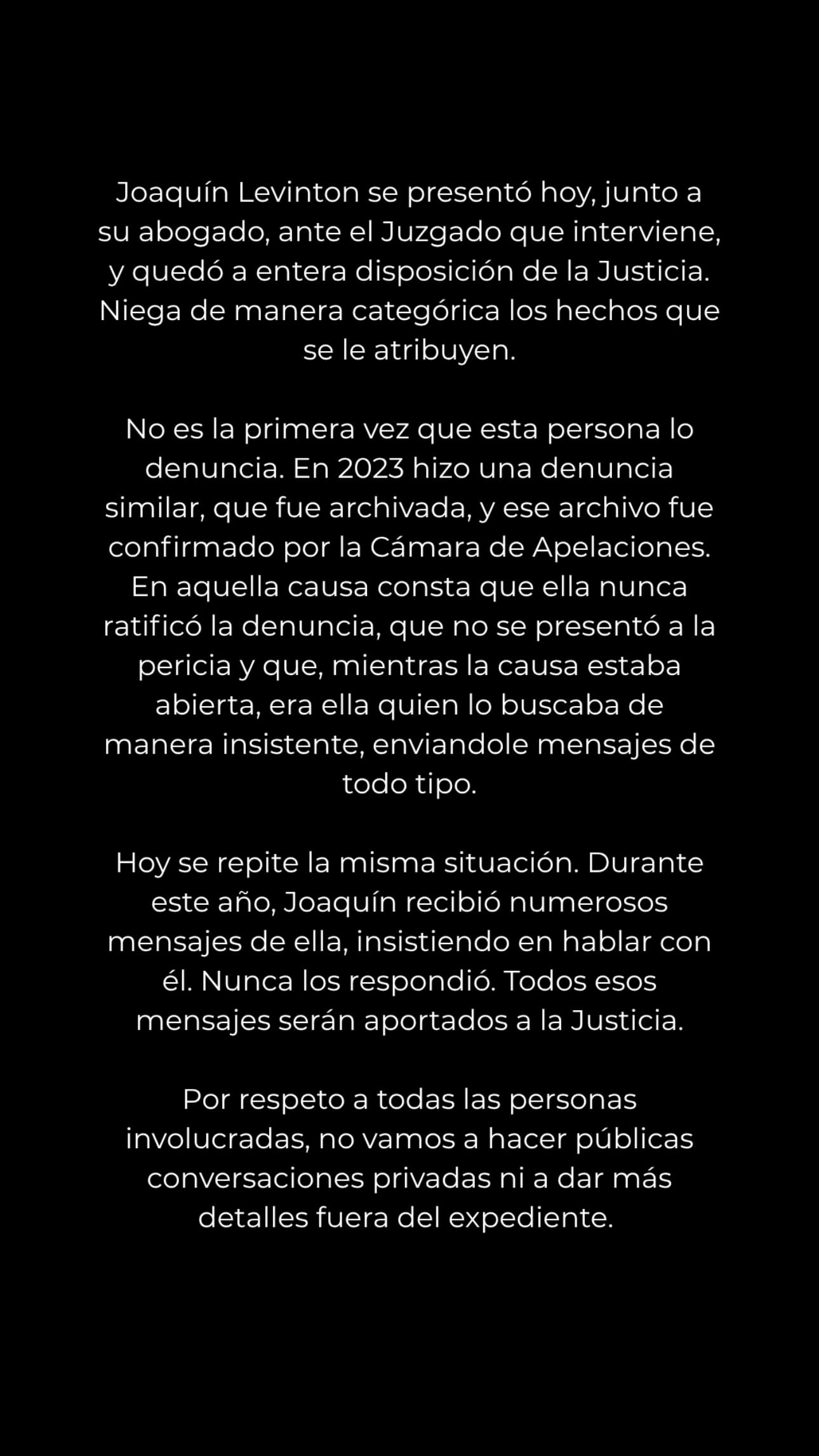 Comunicado de Turf por la denuncia que recibió su cantante, Joaquín Levinton