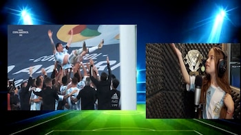 Janna saludando imaginariamente al campeón