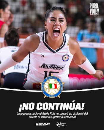 Astrid Ruiz, primera salida confirmada en Circolo Sportivo Italiano. Crédito: Puro Vóley.