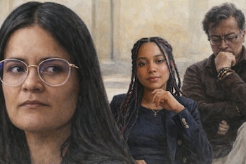 Angie Rodríguez, Juliana Guerrero y Gustavo Petro