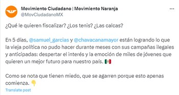 Movimiento Ciudadano ha defendido a