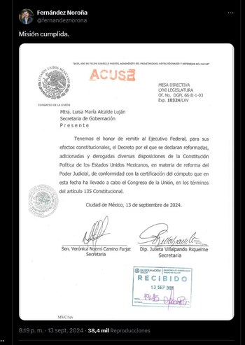 El senador celebró la emisión