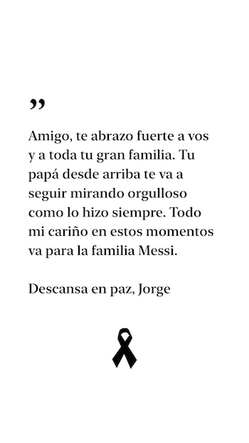 Suárez acompañó en el sentimiento a la familia Messi durante el duelo por la muerte de Jorge Messi