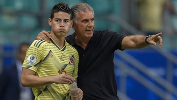 James Rodríguez y Carlos Queiroz.