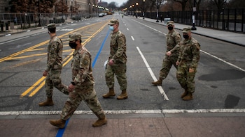 La Guardia Nacional desplegada de Washington para la asunción de Biden (REUTERS/Eduardo Munoz)