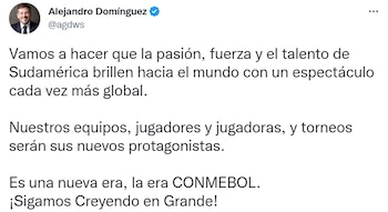 Publicación de Alejandro Domínguez respecto