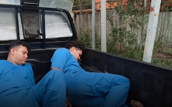Carlos José Cruz y Samuel Osiel Gutiérrez Arriaza, ambos de 21 años, señalados como presuntos responsables del accidente (Cortesía: TN8).