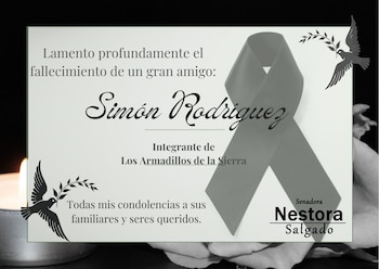 La senadora envió sus condolencias