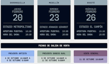 Preventa de los conciertos de