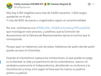 Cathy Juvinao insta a la