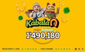 Lotería Kábala: resultados oficiales del sábado 11 de abril. Captura: La Tinka Web.