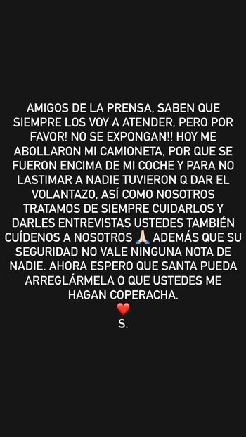 La actriz compartió una historia