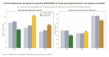 Gráfico de precio de los granos