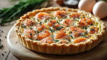 Pastel de salmón al horno.