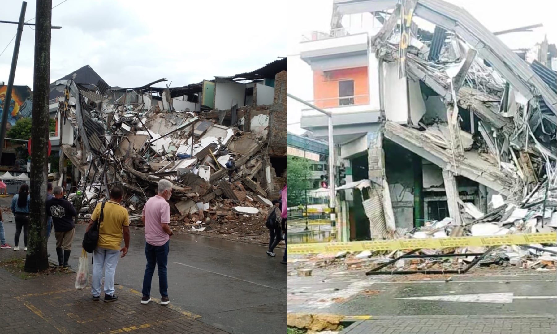 No hay reportes de personas lesionadas por el colapso del edificio en Pereira. Allí funcionaba una panadería - crédito @RuedaJohnn37191/X