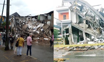 Ninguna persona resultó lesionada por el colapso del edificio en Pereira. Allí funcionaba una panadería - crédito @RuedaJohnn37191/X