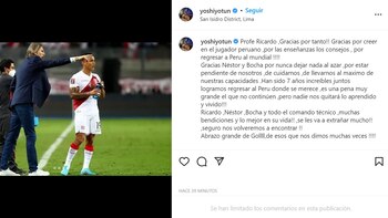 La publicación de Yoshimar Yotún
