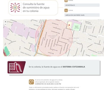 Suministro de agua en la