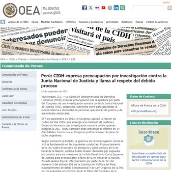 CIDH se pronuncia sobre investigación