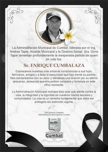 El asesinato de Enrique Cumbalaza,
