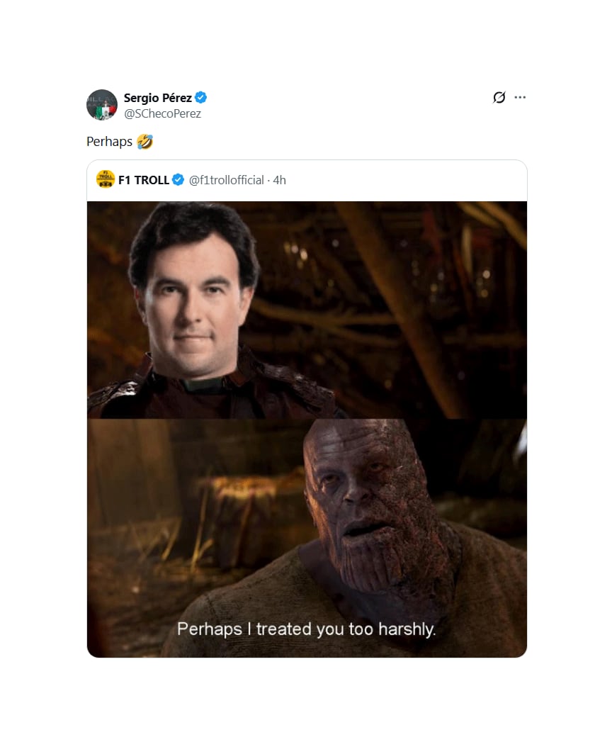 El llamativo tuit de Sergio Checo Pérez en medio de la definición de la temporada