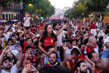 Celebraciones tras la victoria de la selección española en el Mundial 2026
