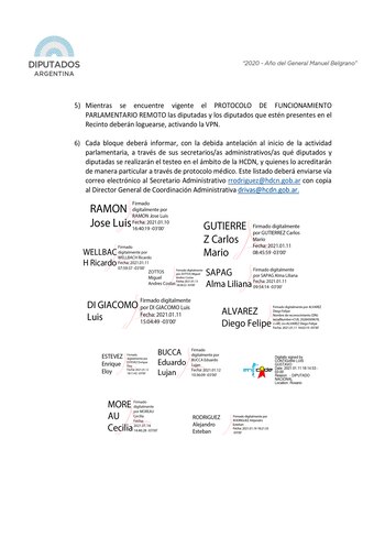 Acta protocolo para sesiones remotas