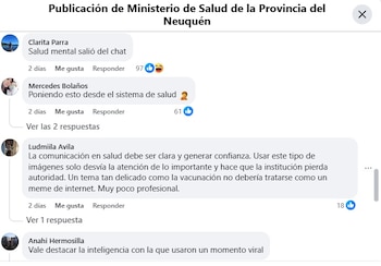 Comentarios que aparecen en la