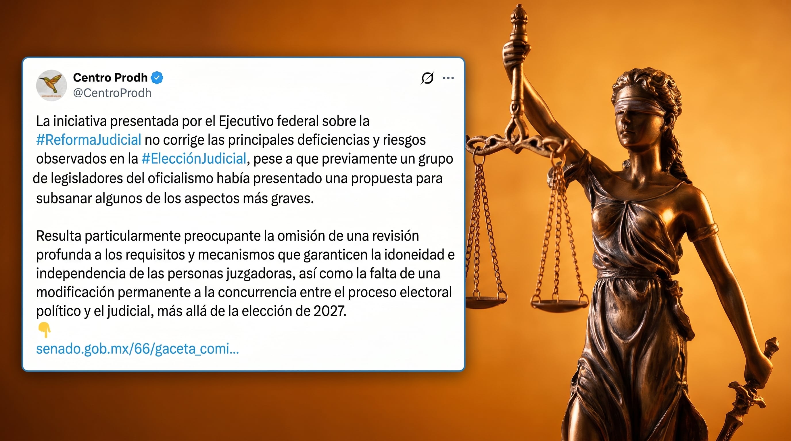 Centro Prodh destaca que la propuesta de Reforma Judicial del Ejecutivo federal es insuficiente para abordar los riesgos y deficiencias en la elección y autonomía de los jueces, sin garantía para el proceso más allá de 2027. (Imagen Ilustrativa Infobae)