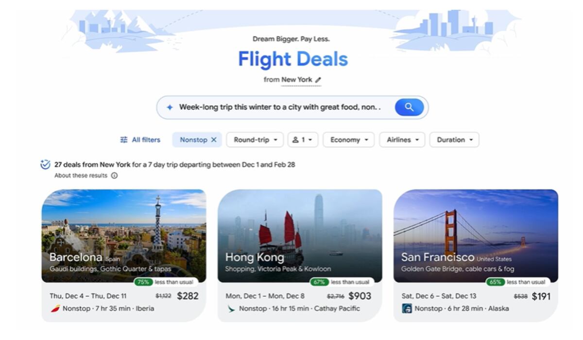 Los usuarios pueden obtener ideas de viaje con esta plataforma. (Google)